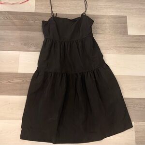 Free Assembly Black Tiered Midi Sundress with Shirred Back, Size L